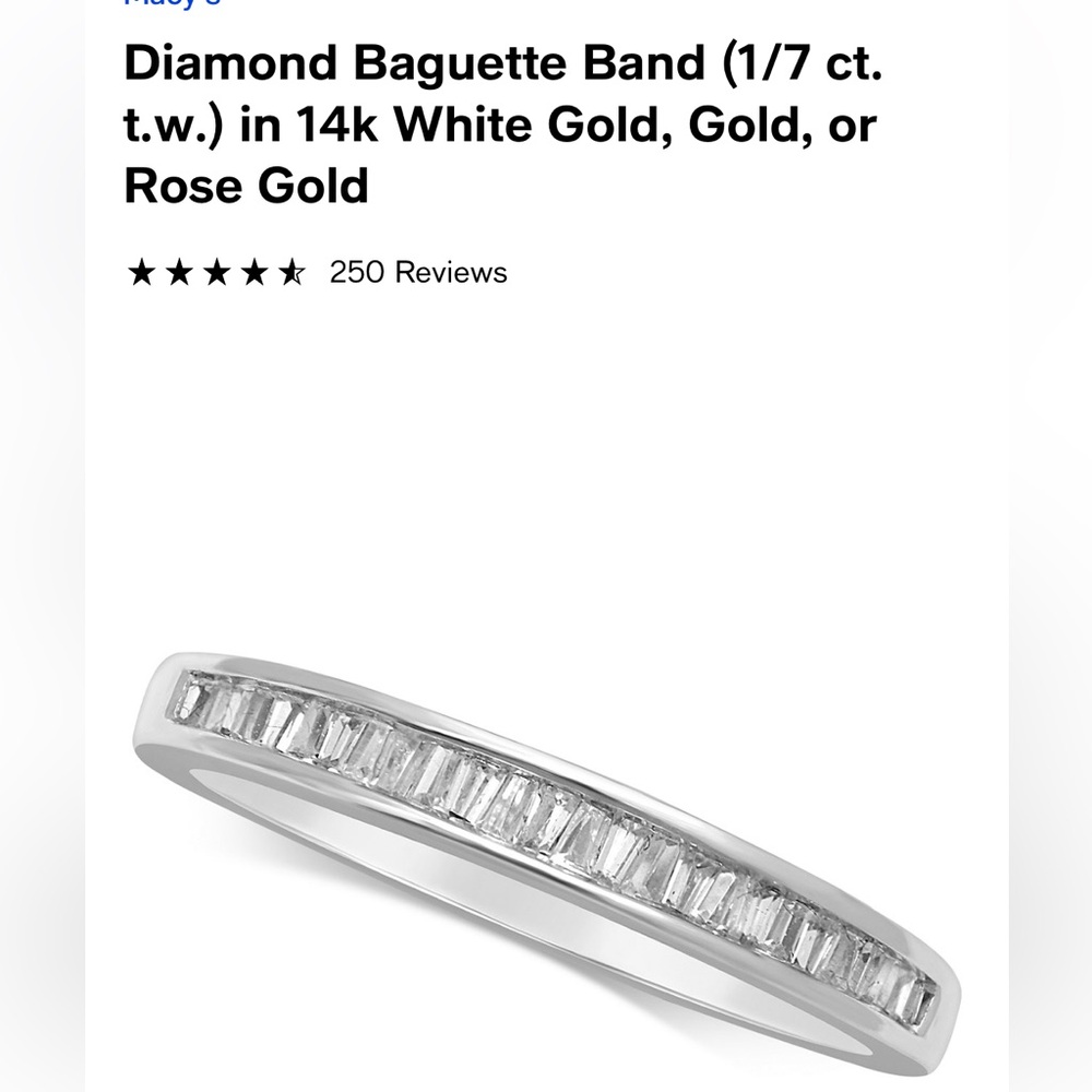 White Gold Stackable Diamond Ring/ Wedding Band - image 2